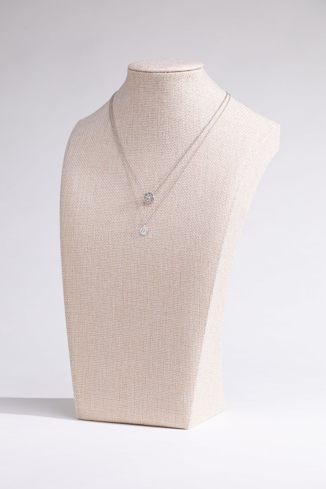 The Gilded Horse - Small Circle Medallion layer with diamond necklace