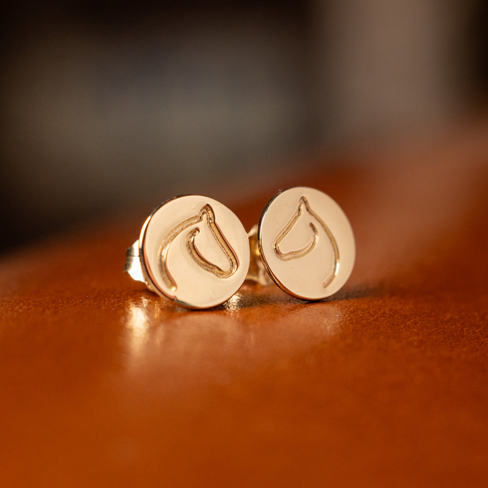 Circle Medallion Stud Earrings | USA Made Horse Jewelry