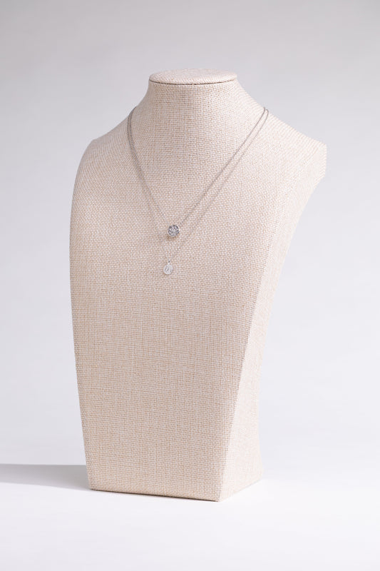 The Gilded Horse - Small Circle Medallion layer with diamond necklace