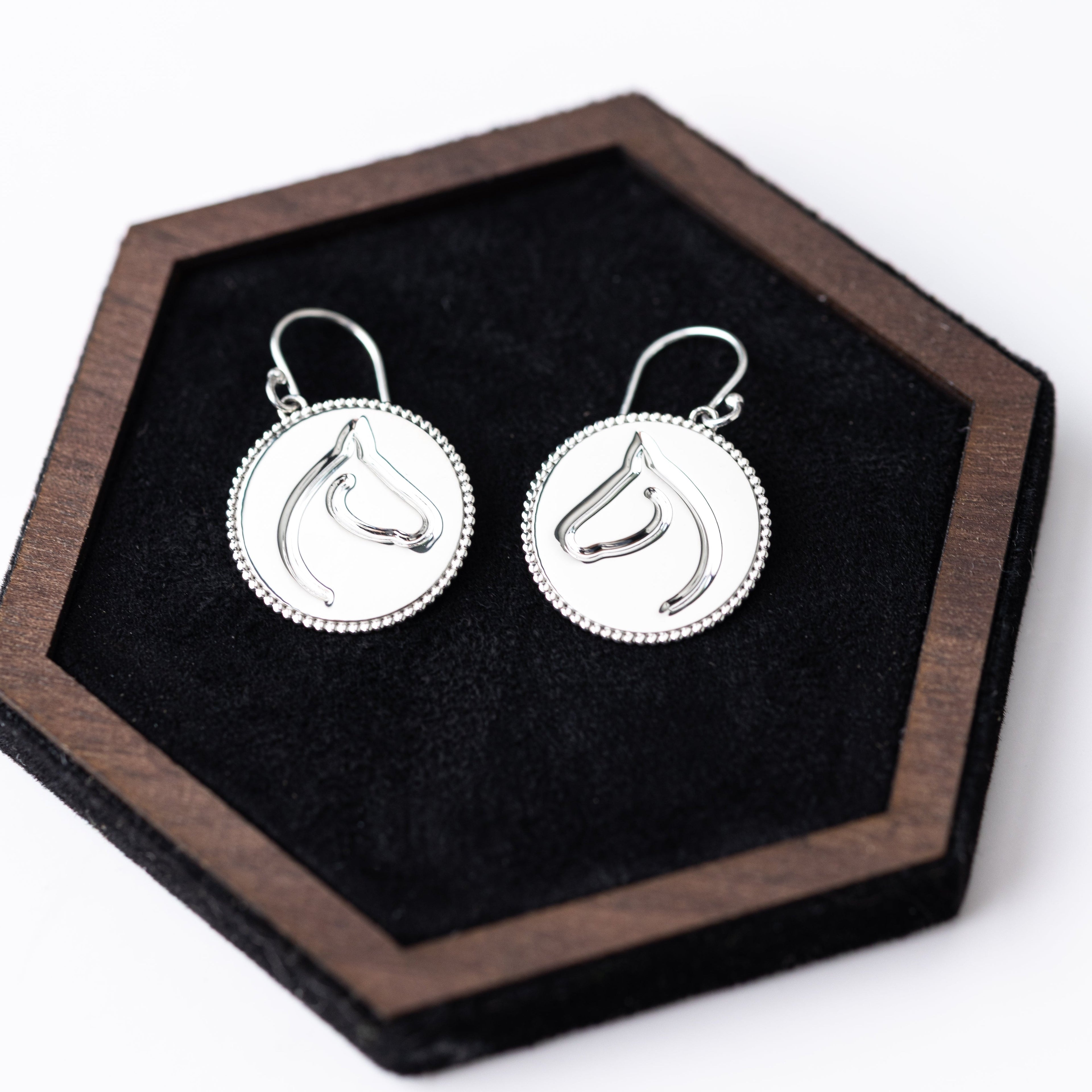 Western Silver Horse Earrings — The Gilded Horse