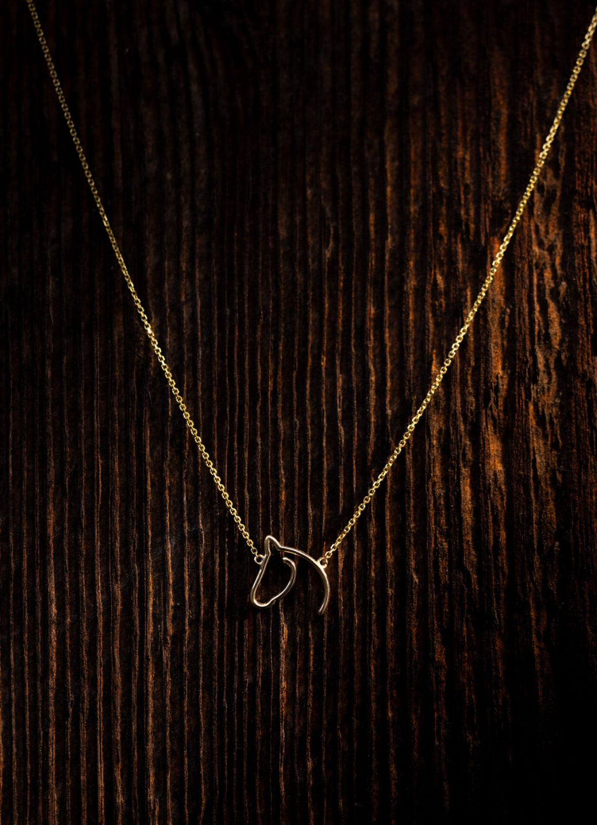 Classic Anchored Horse Pendant - Solid Gold